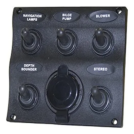 Panel De Interruptores De 5 Vías Embarcaciones, Negro
