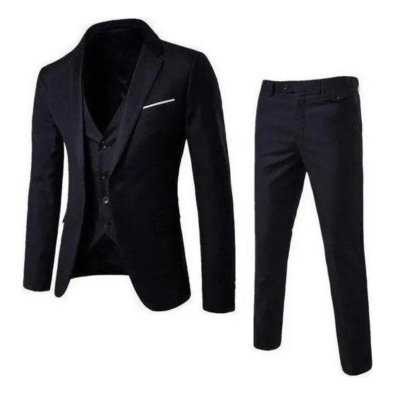 Ropa Formal De Hombre De Color Liso De 3 Piezas [u]