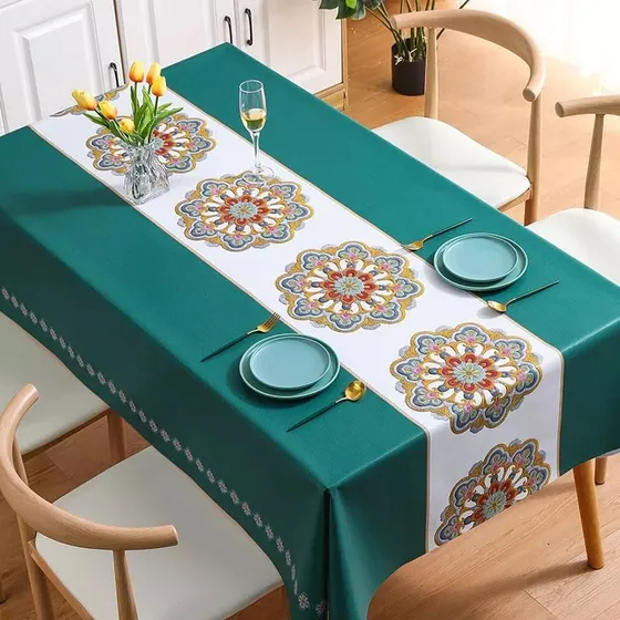 Manteles Rectangulares Para Mesa Pvc Impermeable 1.4 X 2.2m