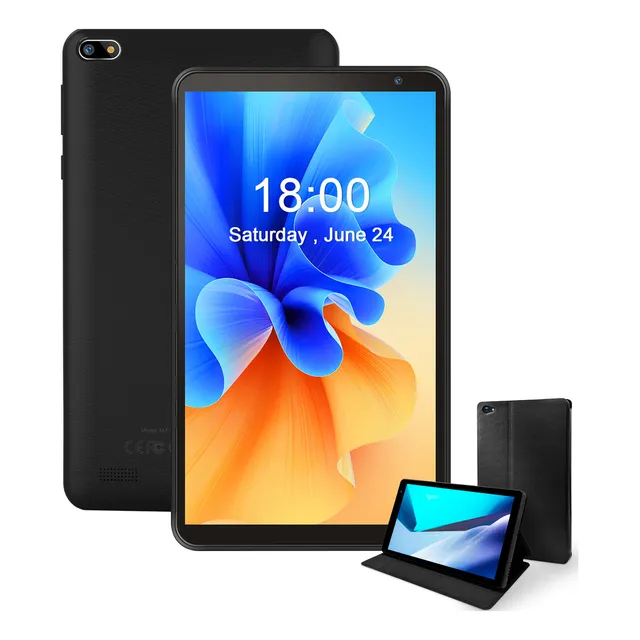Tablet Pritom Android 13 7" 32GB y 4GB de memoria RAM Con funda y protector de pantalla M7 Negro