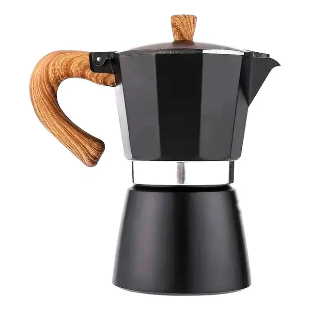 Cafetera Italiana Moka 300ml Negra Diseño Clasico Aluminio 