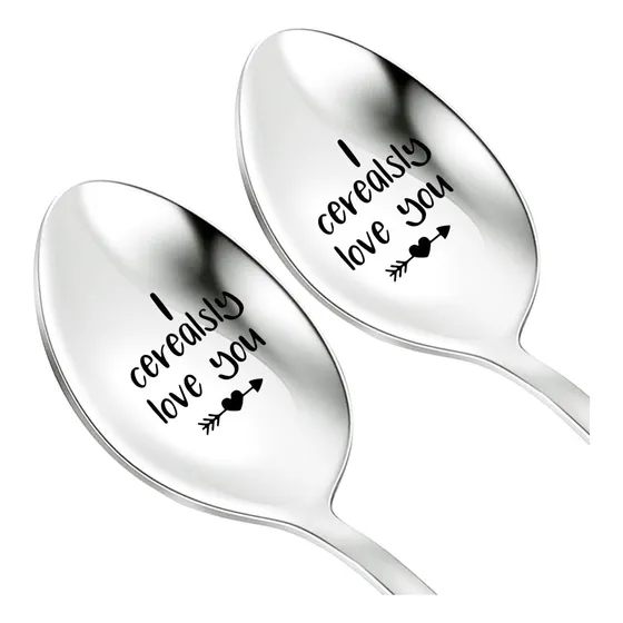 2 Pieza I Cerealsly Love You Cuchara Grabada Regalo Boda Dia