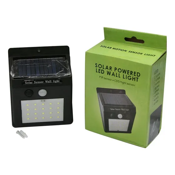 Lampara De Pared Led Con Panel Solar Y Sensores Pir/cds