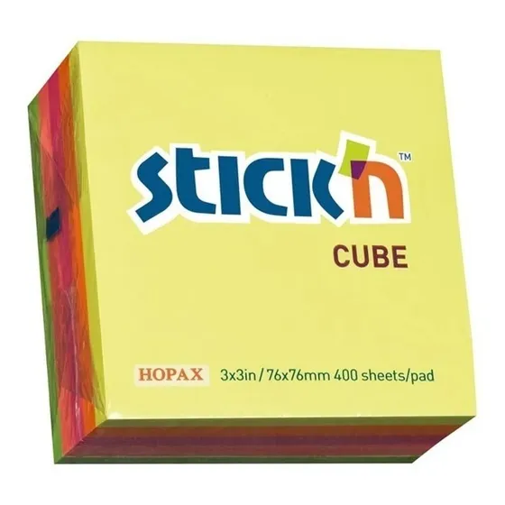 Block De Notas Adhesivo Stick'n 76 X 76 Taco Neon X 400 Hs
