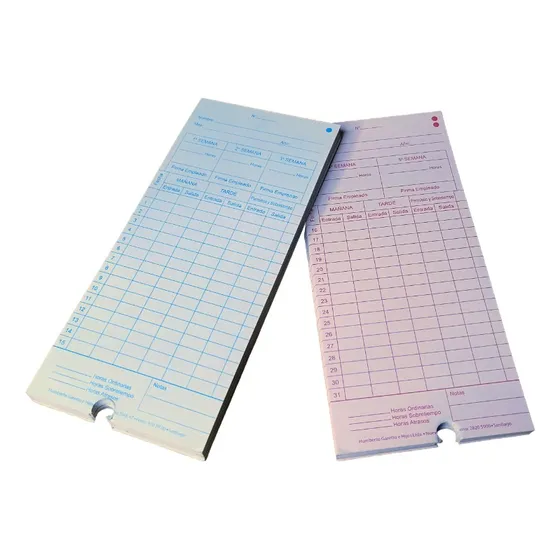 Set 100 Tarjetas Reloj Control Asistencia
