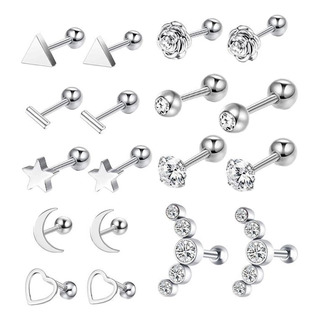De Aretes De 18 Piezas 16g Barbell De Oreja Hipoalergénico De Aretes De 18 Piezas 16g Barbell De Oreja Hipoalergénico