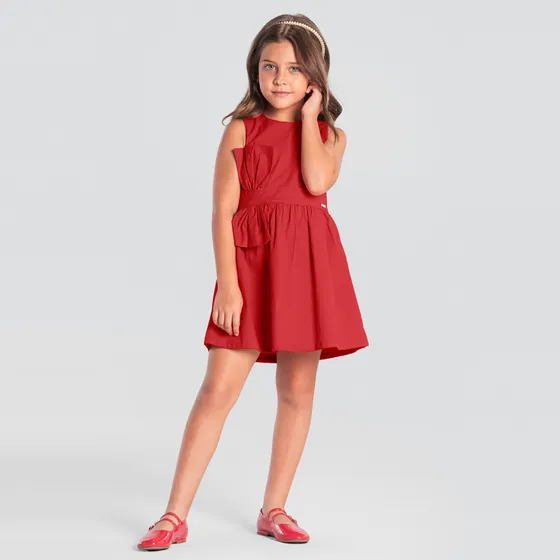 Vestido Infantil Menina Com Maxi Laço Mundi