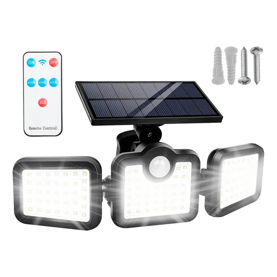 Panel Reflector Solar Libercam RELED-3 Sensor De Movimiento 108 Led Ip65 Luz Blanca 3 Funciones Inalambrico 360º + Control