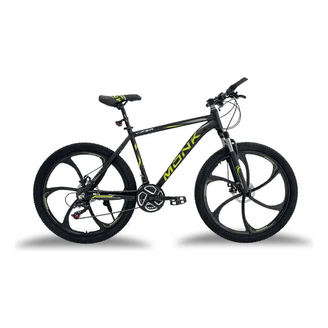Bicicleta De Montaña Monk Viper Rodada 26 21 Velocidades Color Amarillo Tamaño del cuadro 18