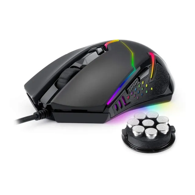 Mouse Gamer Con Luz Redragon Centrophorus M601 Con Pesas