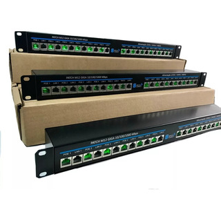 Régua Patch Panel Poe Gigabit 12 Portas 12v Até 48v Simples Régua Patch Panel Poe Gigabit 12 Portas 12v Até 48v Simples