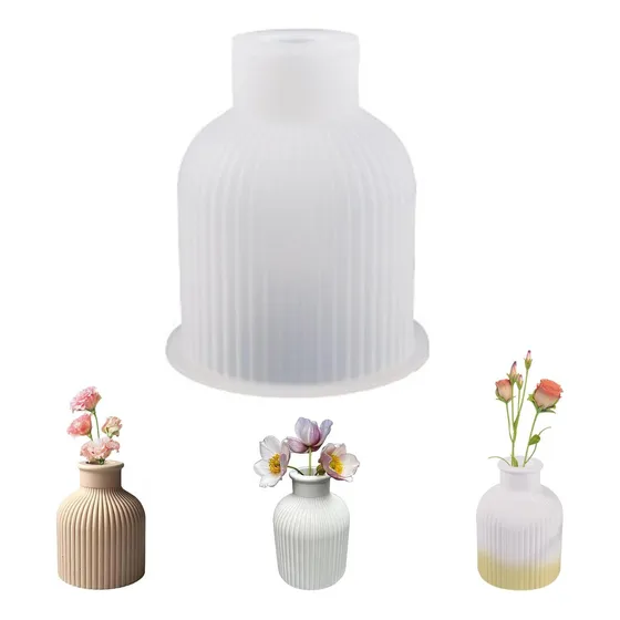 Molde Silicona Florero Para Resina Cemento Yeso 13f7 Color Blanco