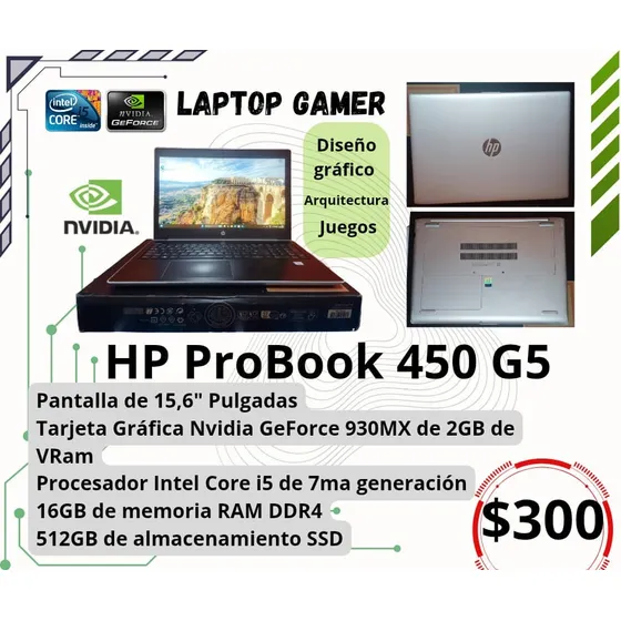 Laptop Hp Probook 450 G5 | Nvidia Geforce 930 Mx | 16gb Ram