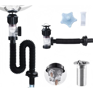Cespol Con Sistema Anti Olores Y Botón Push Giratorio Inox Cespol Con Sistema Anti Olores Y Botón Push Giratorio Inox