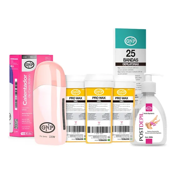 X3 Cera Depilatoria Gnp, Bandas, Calentador De Cera Y Aceite