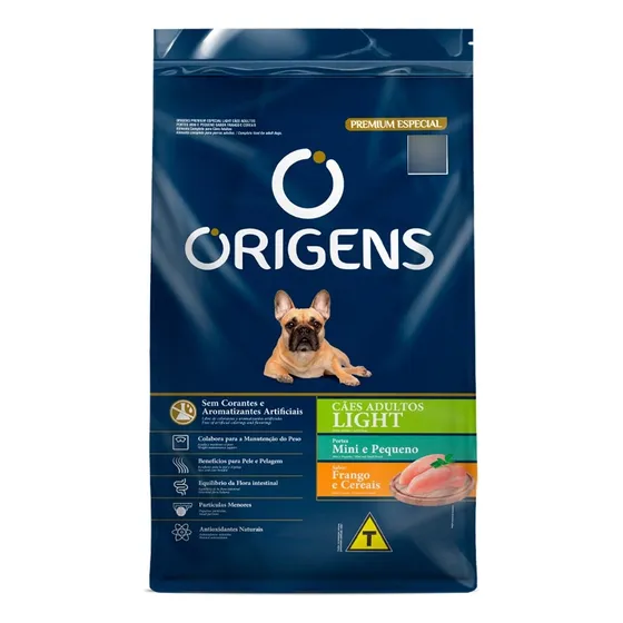 Ração Origens Light P/ Cachorro Mini/peq. Fra/cereais 10,1kg
