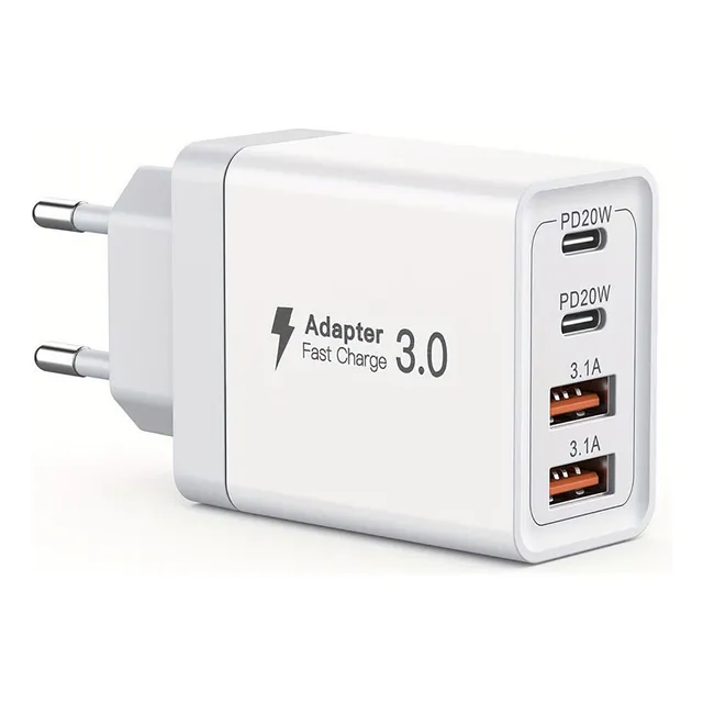 Cargador Usb 40w 4 Puertos Carga Rápida Para iPhone Samsung