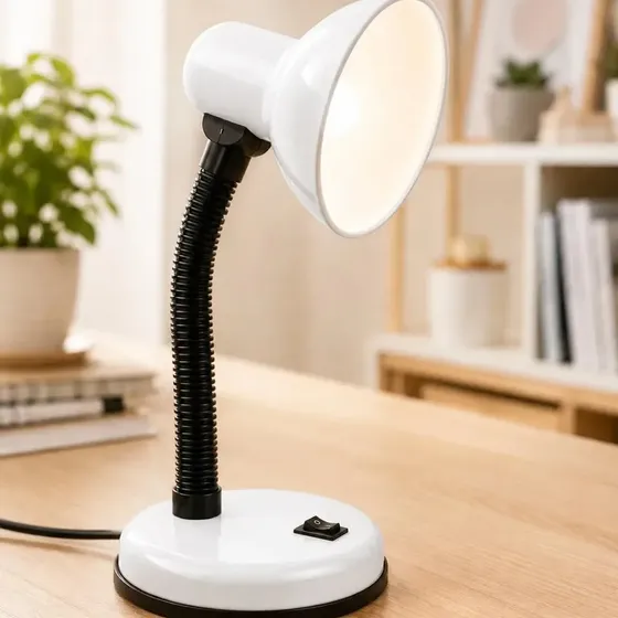 Abajur de Mesa Branco LED Bivolt Luminária de Cabeceira Moderna Decorativa para Quarto Sala Escritório Luz de Leitura