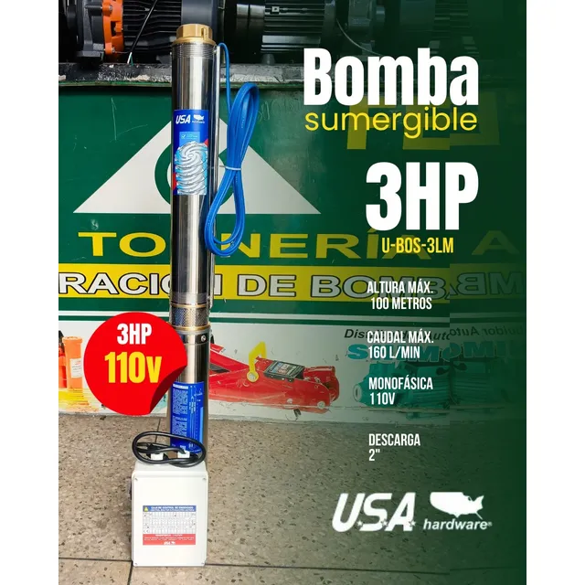 Bomba Sumergible De 3hp Marca Usa 110v Desc. 2 
