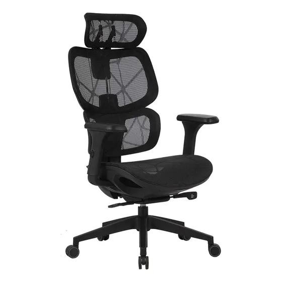 Cadeira De Escritório Ergonômica Elements Siggy Preta Cor Preto Material do estofamento Mesh
