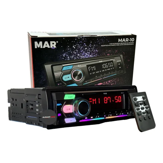 Autoradio Mar Universal Desmontable Rgb Usb Bt +control