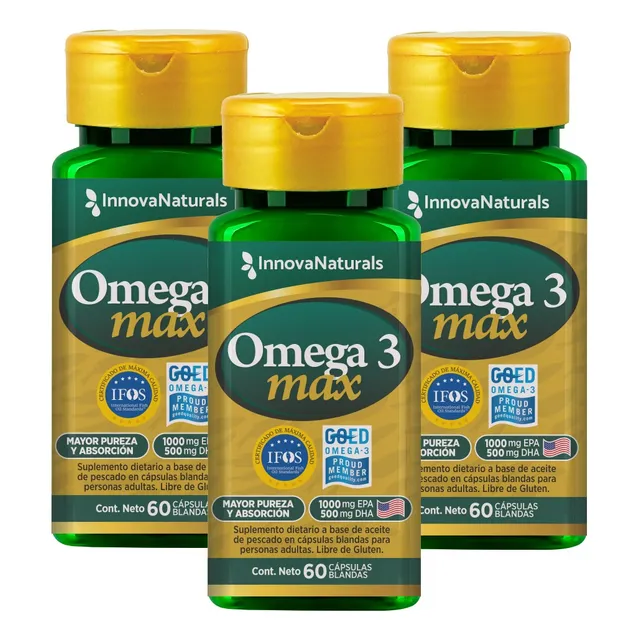 Omega 3 Max X 60 Caps Innovanaturals X 3 Unidades