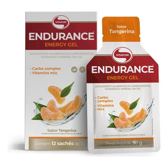 Endurance Energy Gel Carbo Tangerina 12 Sachês 30g Vitafor