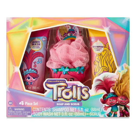 Trolls Set De Baño Niños Champú Jabón Líquido Esponja Regalo