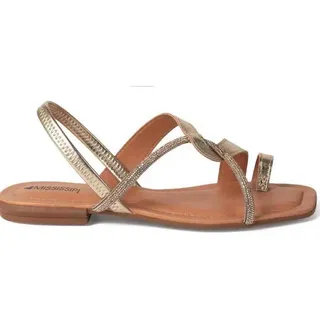 Sandalia Rasteira Feminina Mississipi Casual J1791 Champagne/ouro Light Liso 35 Br