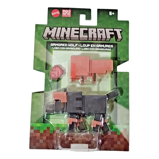 Minecraft Figura Acción Lobo Blindado Armadura Y Armadillo