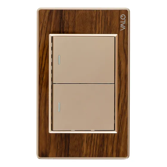 Placa Valo 1 Interruptor Sencillo Y 1 De Escalera Madera Corriente nominal 16 A Voltaje nominal 250V
