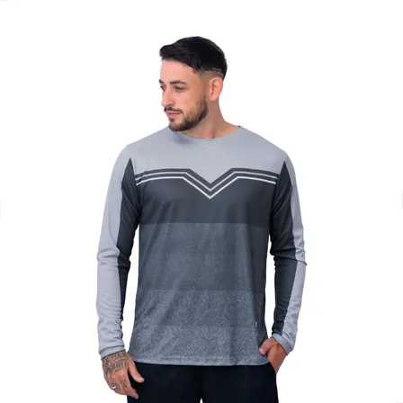 Camisa Dry Fit Manga Longa Academia Com Proteção Uv B57