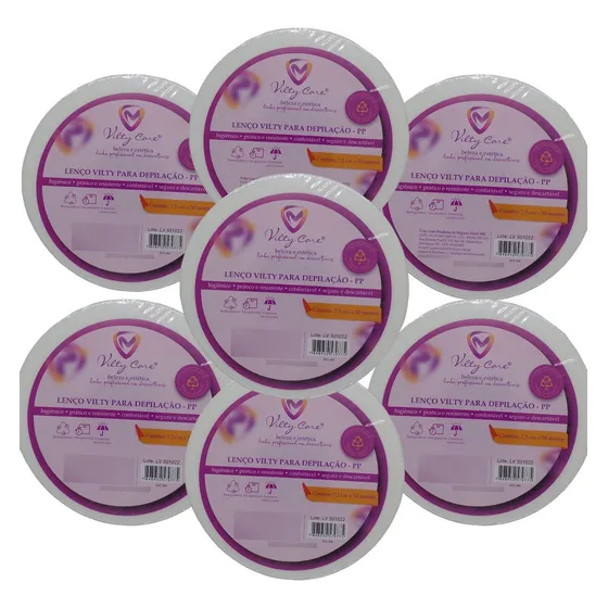 Kit 7 Rolos Papel De Depilação Tnt Furado Lenço Depilatório
