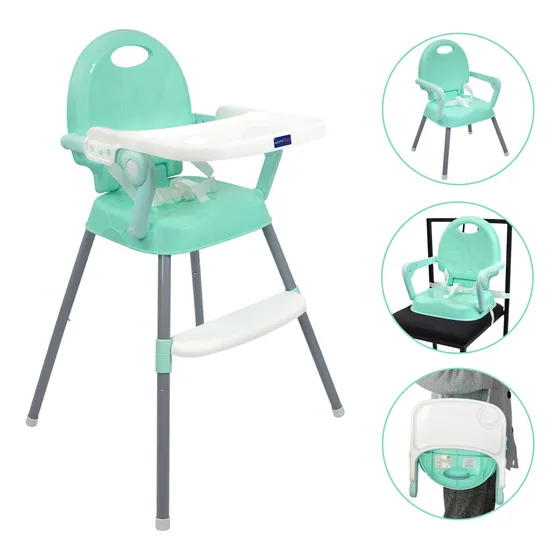 Silla Comedor Bebe 3en1 Happy Baby Azul Cp7000