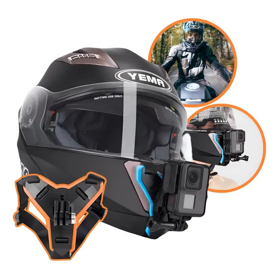 Suporte Queixo Para Capacete De Gopro Sjcam Cameras De Ação