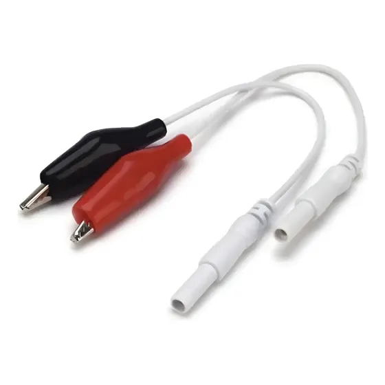 Par Cables Caiman Tens Electropuncion Electroacupuntura X2