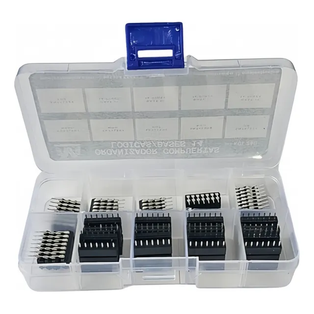 Kit De 24 Compuertas Lógicas Variadas + Bases De 14 Pines
