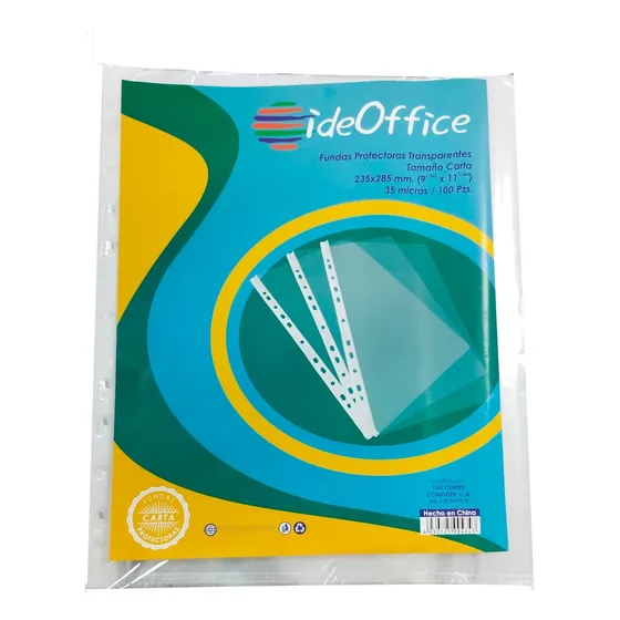  Fundas Protectoras Transparentes Tamaño Carta 100 Unidades