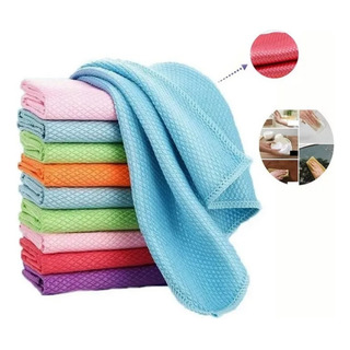 10 Paños Para Limpiar Vidrio Con Diseño Escamas De Pescado 10 Paños Para Limpiar Vidrio Con Diseño Escamas De Pescado