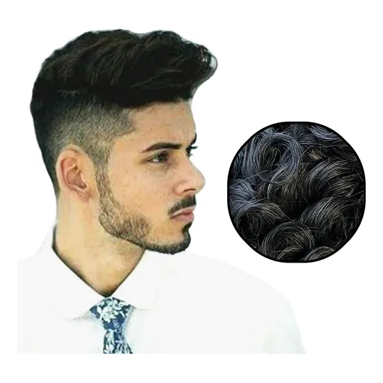 Prótese Capilar Masculina Humana Nó Duplo C/ Base Micropele