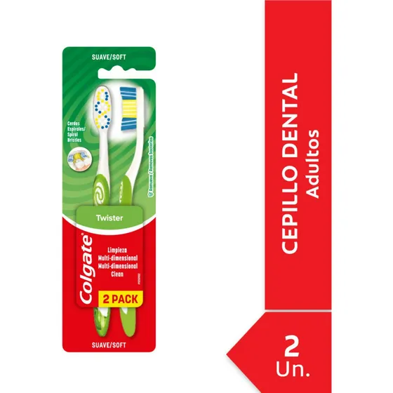 Cepillo De Dientes Twister Fresh Suave 2 Und Colgate Verde Lima