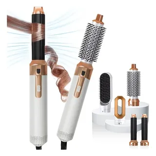 Genérico Branco/dourado - Escova Secador De Cabelo 5 Em 1 Multifuncio Branco/dour