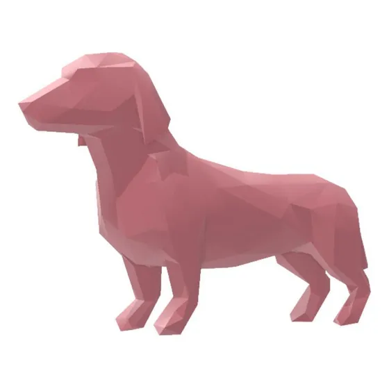 Salsicha Cachorro Geométrico Decoração 3d 10 Cm - Rosa
