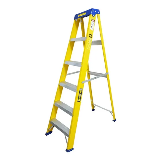 Escalera De Fibra De Vidrio Surtek Tipo Tijera 5 Escalones