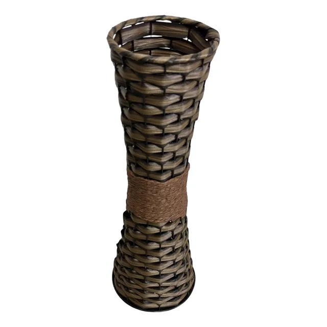 Florero Rattan Trenzado De Piso Moderno Decorativo 46 Cm