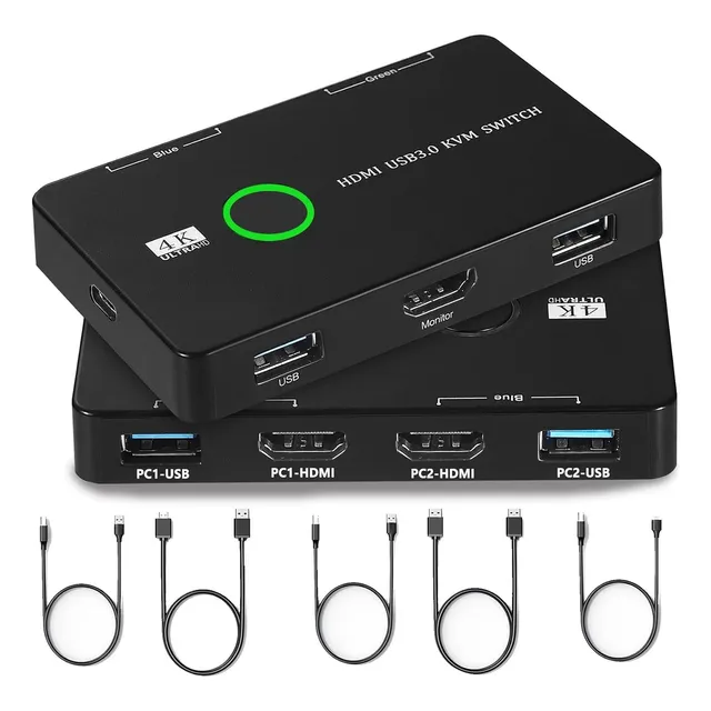 Conmutador Kvm Hdmi Switch 4k 60hz Para 2 Computador Usb2.0