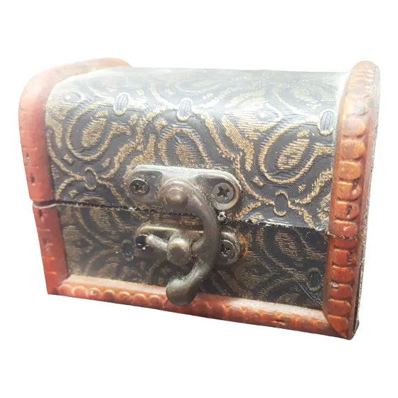 Cofre Joyero Estilo Baul De Tesoro Pequeño 8x5,5x6cm