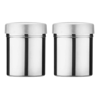 Kit Com 2 Polvilhador Chocolate Canela Inox Peneira C/ Tampa Kit Com 2 Polvilhador Chocolate Canela Inox Peneira C/ Tampa