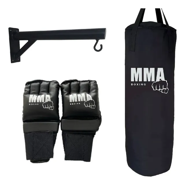 Saco De Boxeo 100 Cm + Soporte De Pared + Guantes Mma