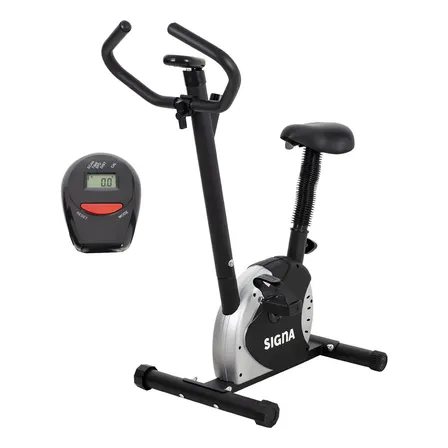 Bicicleta Spinning Fija Estática Ajustable Uso Rudo Aparato Ejercicio Cardio Profesional Indoor Cycling SIGNA DF7C38 Color Gris Con Negro